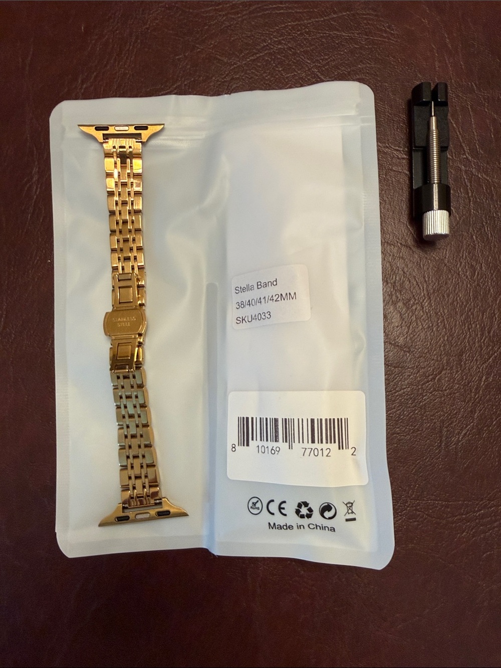 Solace Stella Gold Stainless Steel Link Watch Band for Women - Picture 2 of 2